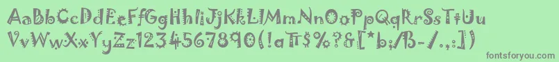 JokermanLetPlain.1.0 Font – Gray Fonts on Green Background