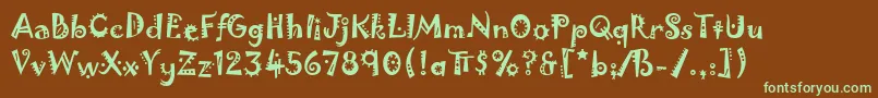 JokermanLetPlain.1.0 Font – Green Fonts on Brown Background