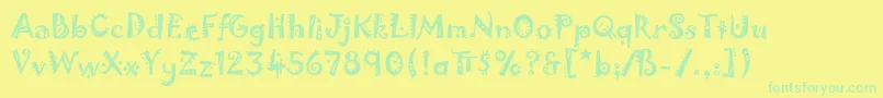 JokermanLetPlain.1.0-Schriftart – Grüne Schriften auf gelbem Hintergrund