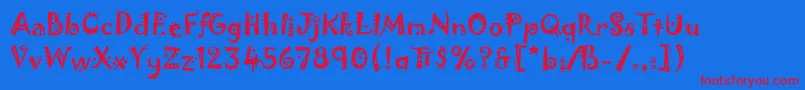 JokermanLetPlain.1.0 Font – Red Fonts on Blue Background