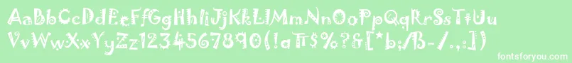Fonte JokermanLetPlain.1.0 – fontes brancas em um fundo verde
