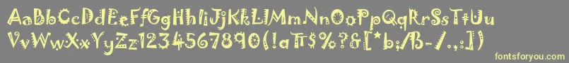 JokermanLetPlain.1.0 Font – Yellow Fonts on Gray Background