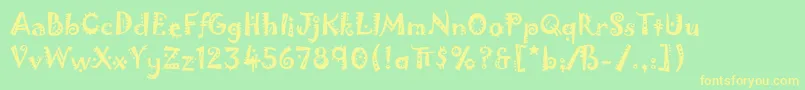 フォントJokermanLetPlain.1.0 – 黄色の文字が緑の背景にあります