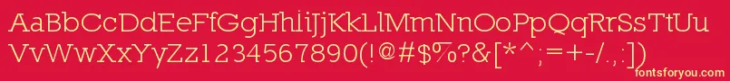 NillandSmallcaps Font – Yellow Fonts on Red Background