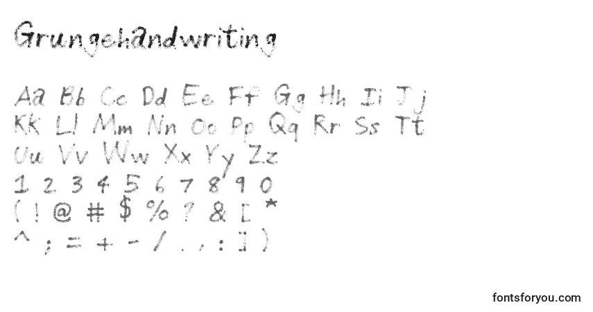 Grungehandwriting (115931)-fontti – aakkoset, numerot, erikoismerkit