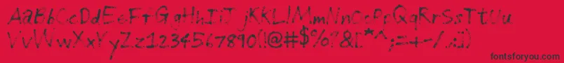 fuente Grungehandwriting – Fuentes Negras Sobre Fondo Rojo