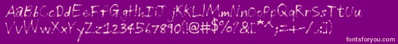 Grungehandwriting Font – Pink Fonts on Purple Background