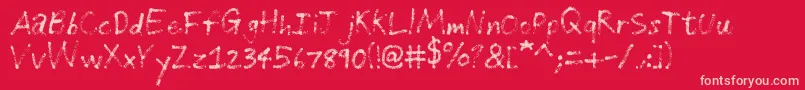 フォントGrungehandwriting – 赤い背景にピンクのフォント