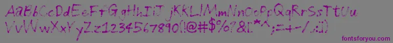 Grungehandwriting Font – Purple Fonts on Gray Background