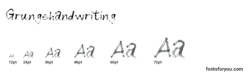 Größen der Schriftart Grungehandwriting (115931)