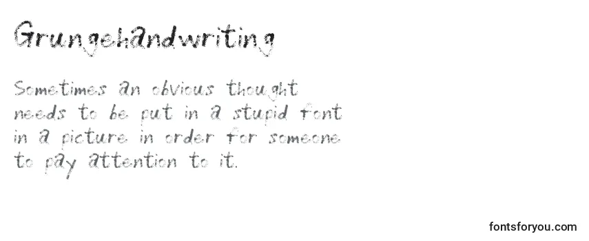Review of the Grungehandwriting (115931) Font