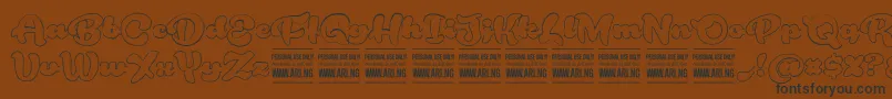 Шрифт RoughrakoonoutPersonal – чёрные шрифты на коричневом фоне