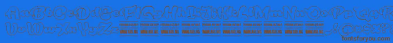 RoughrakoonoutPersonal Font – Brown Fonts on Blue Background