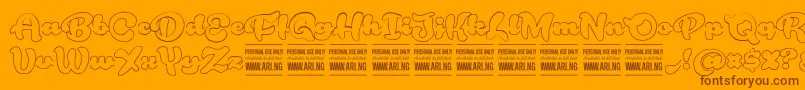 RoughrakoonoutPersonal Font – Brown Fonts on Orange Background