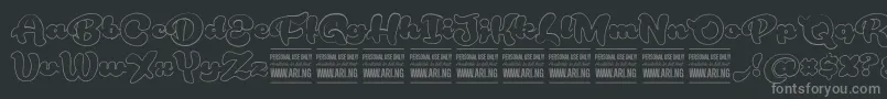 RoughrakoonoutPersonal Font – Gray Fonts on Black Background