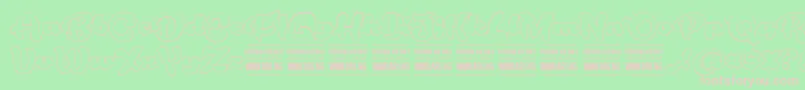 RoughrakoonoutPersonal Font – Pink Fonts on Green Background