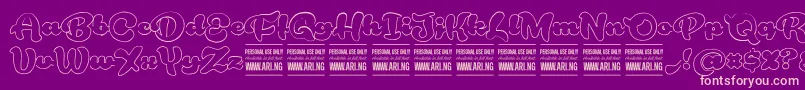 RoughrakoonoutPersonal Font – Pink Fonts on Purple Background