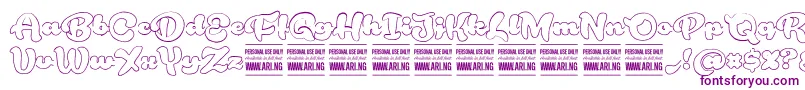 フォントRoughrakoonoutPersonal – 紫色のフォント