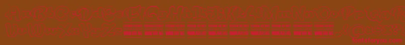 RoughrakoonoutPersonal Font – Red Fonts on Brown Background