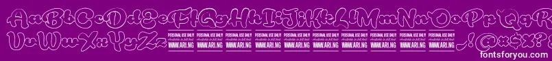 fuente RoughrakoonoutPersonal – Fuentes Blancas Sobre Fondo Morado
