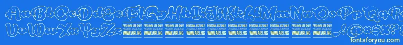 Más sobre la fuente RoughrakoonoutPersonal fuente RoughrakoonoutPersonal – Fuentes Amarillas Sobre Fondo Azul