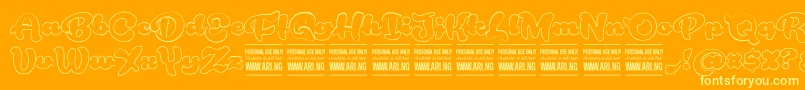 RoughrakoonoutPersonal Font – Yellow Fonts on Orange Background