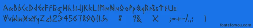 フォントTodayrunes – 黒い文字の青い背景