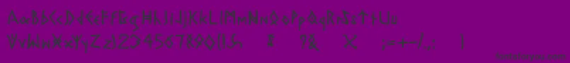Todayrunes-fontti – mustat fontit violetilla taustalla