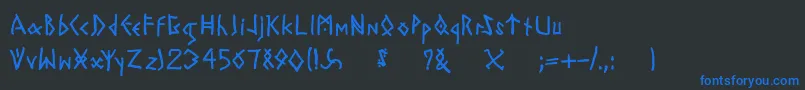 Todayrunes Font – Blue Fonts on Black Background