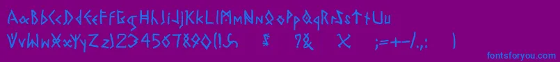 Todayrunes-fontti – siniset fontit violetilla taustalla