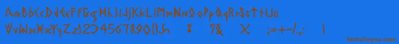 Fonte Todayrunes – fontes marrons em um fundo azul