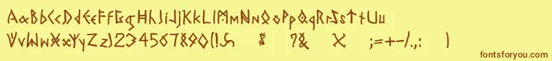 Todayrunes Font – Brown Fonts on Yellow Background