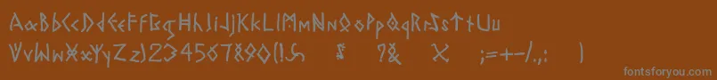 Todayrunes-fontti – harmaat kirjasimet ruskealla taustalla