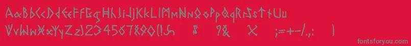 フォントTodayrunes – 赤い背景に灰色の文字