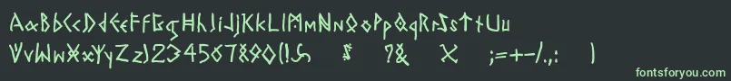 フォントTodayrunes – 黒い背景に緑の文字
