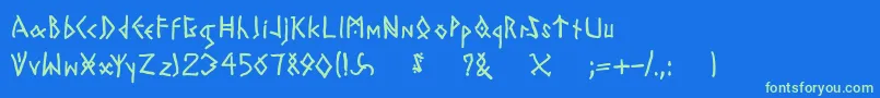 fuente Todayrunes – Fuentes Verdes Sobre Fondo Azul