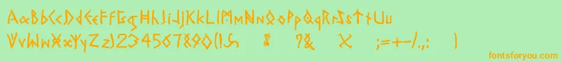 fuente Todayrunes – Fuentes Naranjas Sobre Fondo Verde