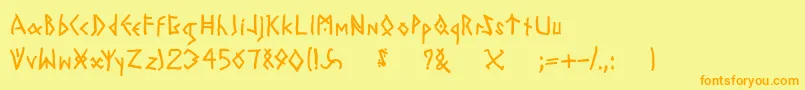 Todayrunes Font – Orange Fonts on Yellow Background