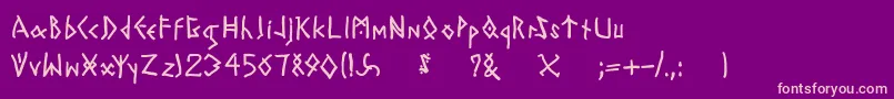 Todayrunes Font – Pink Fonts on Purple Background