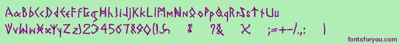fuente Todayrunes – Fuentes Moradas Sobre Fondo Verde