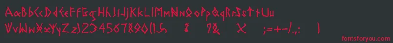 Todayrunes Font – Red Fonts on Black Background
