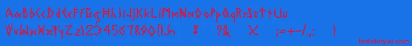 Todayrunes Font – Red Fonts on Blue Background