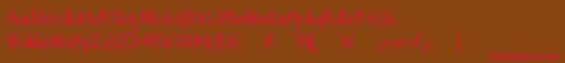 Todayrunes Font – Red Fonts on Brown Background