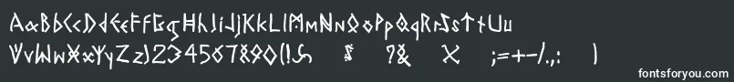 フォントTodayrunes – 黒い背景に白い文字