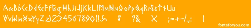 フォントTodayrunes – オレンジの背景に白い文字