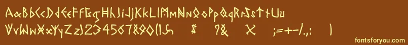 Todayrunes-fontti – keltaiset fontit ruskealla taustalla