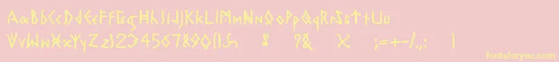 Todayrunes-Schriftart – Gelbe Schriften auf rosa Hintergrund