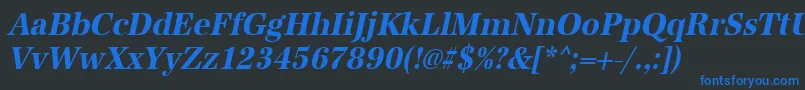 UrwantiquatextnarBoldOblique Font – Blue Fonts on Black Background