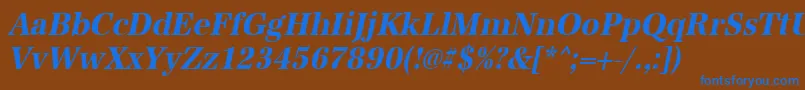 UrwantiquatextnarBoldOblique Font – Blue Fonts on Brown Background