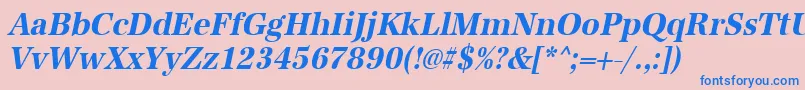 UrwantiquatextnarBoldOblique Font – Blue Fonts on Pink Background